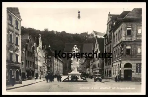 ALTE POSTKARTE LANDSHUT AN DER ISAR NEUSTADT MIT KRIEGERDENKMAL