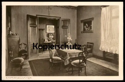 ALTE POSTKARTE BONN BAD GODESBERG PENSIONAT & LYZEUM ST. ANTONIUS EMPFANGSZIMMER