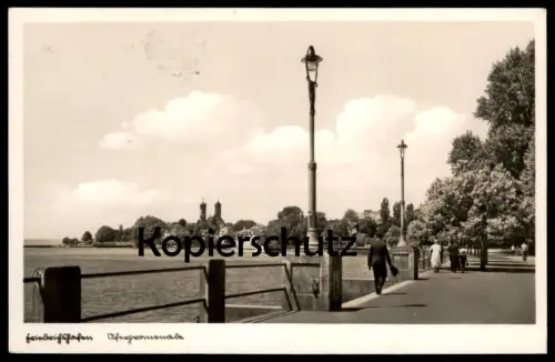 ALTE POSTKARTE FRIEDRICHSHAFEN UFERPROMENADE Gaststättenbetriebe Hafenbahnhof