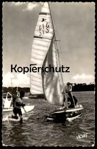 ÄLTERE POSTKARTE VOILES AU VENT HOSSEGOR SEGELBOOT Schiff sailing ship postcard