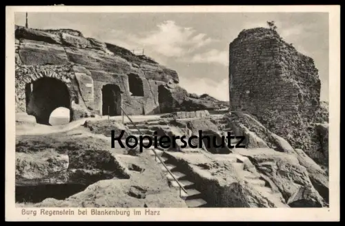 ALTE POSTKARTE BURG REGENSTEIN BEI BLANKENBURG IM HARZ castle chateau cpa postcard