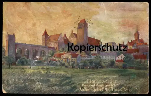 ALTE POSTKARTE MARIENWERDER DOM UND AMTSGERICHT ABSTIMMUNGSGEBIET WESTPREUSSEN KWIDZYN Ansichtskarte AK cpa postcard