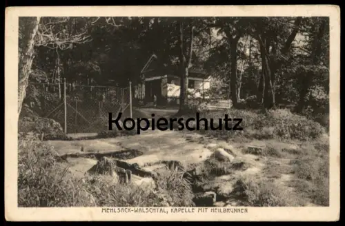 ALTE POSTKARTE MEHLSACK WALSCHTAL KAPELLE MIT HEILBRUNNEN PIENIEZNO OSTPREUSSEN Braniewski Walsza Ansichtskarte postcard