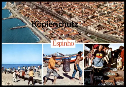 POSTKARTE ESPINHO PORTUGAL PESCA E FEIRA PORTUGUESA Peche Fischer Fischerei pecheur fishing fisher fish cpa postcard AK
