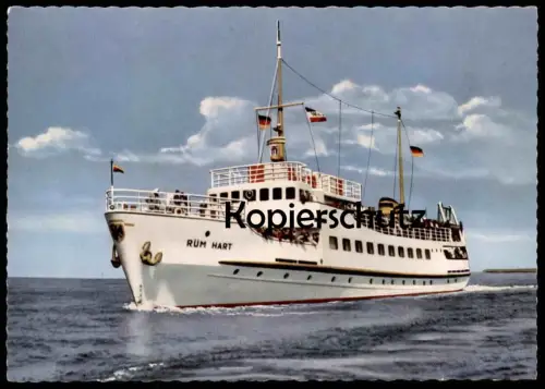 ÄLTERE POSTKARTE MOTORSCHIFF RÜM HART POSTSCHIFF LINIE DAGEBÜLL - WYK AUF FÖHR Schiff ship Ansichtskarte AK postcard cpa