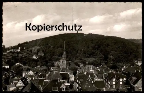 ÄLTERE POSTKARTE LANGENBERG RHEINLAND BLICK AUF STADTMITTE MIT SENDER BISMARCKTURM UND HORDTHAUS radio mast tour Velbert