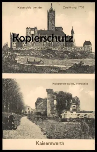 ALTE POSTKARTE KAISERSWERTH KAISERPFALZ VOR ZERSTÖRUNG 1702 RUINE NORDSEITE Düsseldorf cpa postcard Ansichtskarte AK