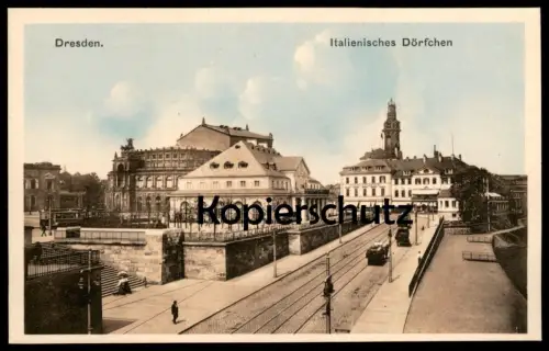 ALTE POSTKARTE ITALIENISCHES DÖRFCHEN DRESDEN GASTSTÄTTE RESTAURATION cpa postcard AK Ansichtskarte