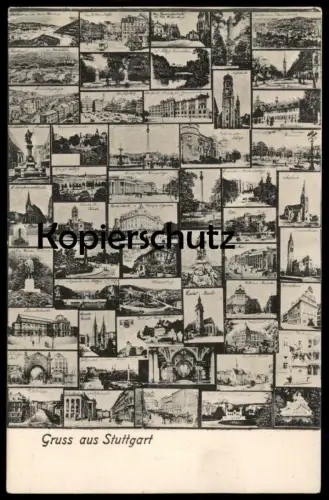 ALTE POSTKARTE GRUSS AUS STUTTGART MIKROSKOPKARTE Mikroskop Ansichten Ansichtskarte AK cpa postcard