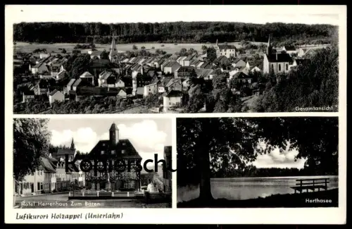 ALTE POSTKARTE LUFTKURORT HOLZAPPEL UNTERLAHN HOTEL HERRENHAUS ZUM BÄREN HERTHASEE DIEZ AN DER LAHN AK cpa postcard
