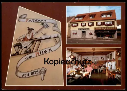 ÄLTERE POSTKARTE ESLARN GASTHAUS METZGEREI PENSION ZUM ALIS'N SEIT 1935 TILLYPLATZ 15 Ansichtskarte AK cpa postcard