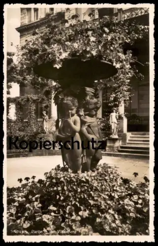 ALTE POSTKARTE STUTTGART PARTIE IN DER VILLA-BERG PUTTEN ENGEL Putte Statue monument cpa postcard AK Ansichtskarte