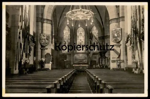 ALTE POSTKARTE WILHELMSHAVEN INNERES DER MARINE-GEDÄCHTNIS-KIRCHE EVANGELISCHE GARNISONSKIRCHE EHRENSCHMUCK AK postcard