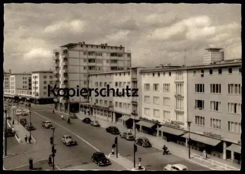 ÄLTERE POSTKARTE FRANKFURT BERLINER STRASSE ESSO TANKSTELLE VW KÄFER filling station Ansichtskarte AK postcard cpa