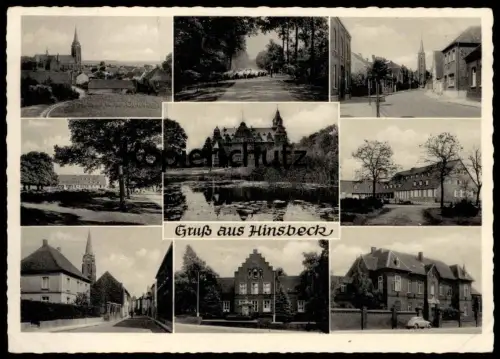 ALTE POSTKARTE GRUSS AUS HINSBECK NETTETAL SCHAFHERDE SCHAFE SCHLOSS KRICKENBECK VW Ansichtskarte AK postcard cpa