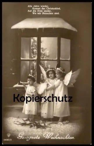 ALTE POSTKARTE GESEGNETE WEIHNACHTEN ENGEL ALLE JAHRE WIEDER angel ange girl child enfant Kinder enfants children cpa AK