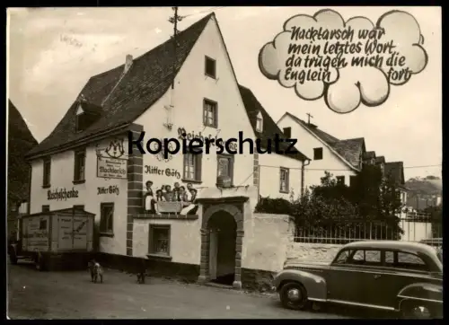 ÄLTERE POSTKARTE CRÖV REICHSSCHENKE RITTER GÖTZ TELEFON TRABEN-TRARBACH KRÖV LKW Auto car truck lorry oldtimer postcard