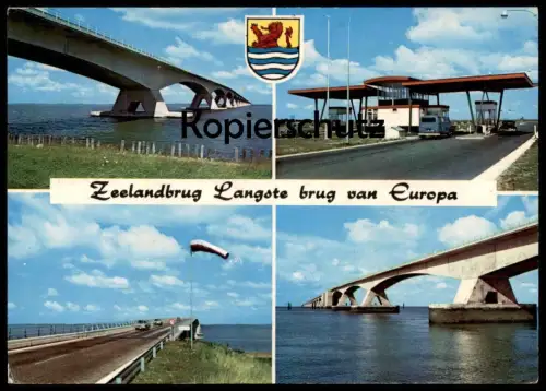 ÄLTERE POSTKARTE ZEELANDBRUG LANGSTE BRUG VAN EUROPA BRÜCKE BRIDGE Volkswagen VW Stempel BrAnsichtskarte AK cpa postcard