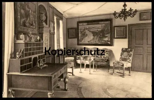 ALTE POSTKARTE WILHELMSHÖHE LÖWENBURG ARBEITSZIMMER Cassel Kassel Burg castle chateau cpa postcard AK Ansichtskarte