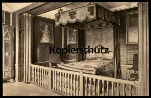ALTE POSTKARTE WILHELMSHÖHE LÖWENBURG SCHLAFZIMMER Cassel Kassel Burg castle chateau cpa postcard AK Ansichtskarte