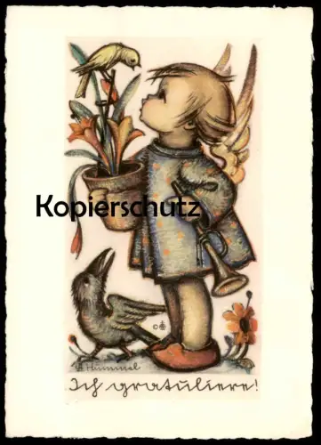 ALTE KÜNSTLER POSTKARTE BERTA HUMMEL 1940 ICH GRATULIERE KIND Ansichtskarte postcard