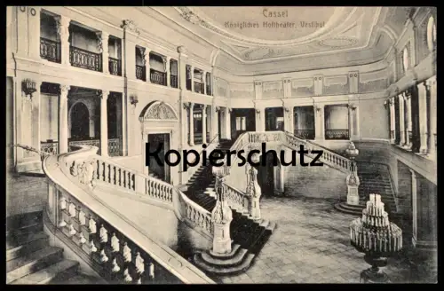 ALTE POSTKARTE CASSEL KÖNIGLICHES HOFTHEATER VESTIBÜL Kassel cpa postcard AK Ansichtskarte