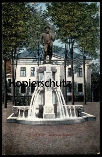 ALTE POSTKARTE BIELEFELD LEINEWEBERDENKMAL LEINEWEBER BRUNNEN DENKMAL postcard cpa AK Ansichtskarte