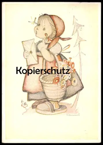ALTE KÜNSTLER POSTKARTE BERTA HUMMEL 1940 KIND MIT BRIEF child enfant Ansichtskarte postcard