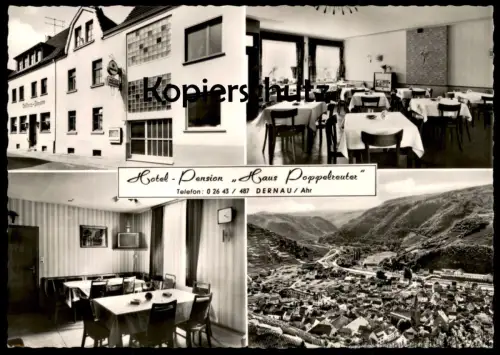 ALTE POSTKARTE DERNAU AN DER AHR HOTEL PENSION HAUS POPPELREUTER AUTOMAT Gemeinde Altenahr Ansichtskarte postcard