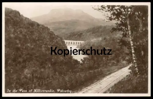 ALTE POSTKARTE IN THE PASS OF KILLIECRANKIE PITLOCHRY RAILWAY SCOTLAND Schottland postcard cpa AK Ansichtskarte