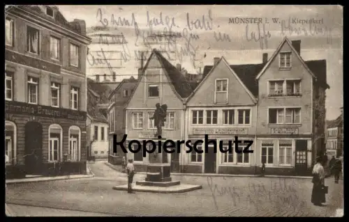ALTE POSTKARTE MÜNSTER WESTFALEN KIEPENKERL FRITZ WIELERS RASIR-SALON A. WITTKAMPF Ansichtskarte