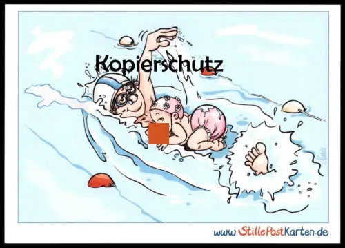 POSTKARTE WUNDERVOLLE VISIONEN ZUM STILLEN SCHWIMMERIN STILLT BABY breastfeeding Humor humour