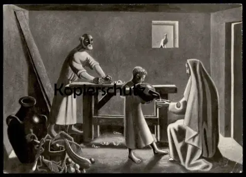 ALTE POSTKARTE ZÜRICH THERESIENKIRCHE BILDERZYKLUS RICHARD SEEWALD Ansichtskarte AK