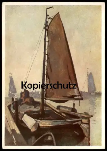 ÄLTERE KÜNSTLER POSTKARTE PLATTBODENSCHIFF PLATBODEMSCHIP NEDERLANDSCHE SCHILDERS Schiff ship