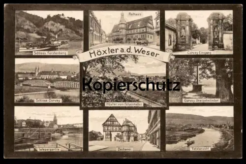ALTE POSTKARTE HÖXTER WESTFALEN SCHLOSS FÜRSTENBERG CORVEY WESERPARTIE Ansichtskarte AK postcard cpa