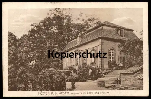 ALTE POSTKARTE HÖXTER WESTFALEN TEEHAUS IM PARK VON CORVEY Ansichtskarte AK postcard cpa