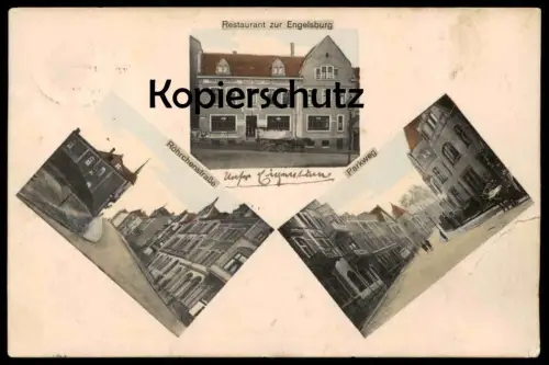 ALTE POSTKARTE WITTEN RUHR RÖHRCHENSTRASSE PARKWEG RESTAURANT ZUR ENGELSBURG Ansichtskarte