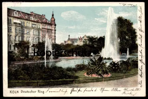 ALTE POSTKARTE KÖLN DEUTSCHER RING SPRINGBRUNNEN Ansichtskarte AK