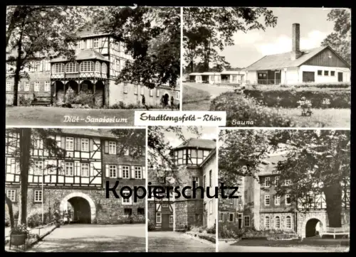 ÄLTERE POSTKARTE STADTLENGSFELD RHÖN DERMBACH SAUNA DIÄT-SANATORIUM Ansichtskarte