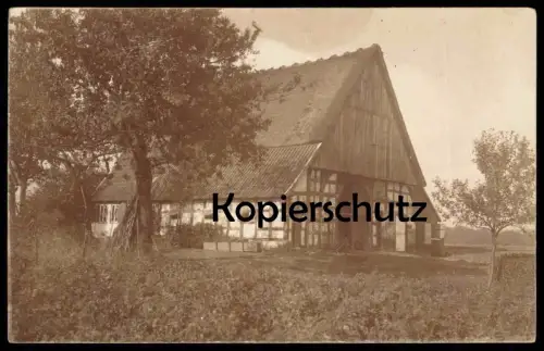 ALTE FOTO POSTKARTE BAUERNHAUS FACHWERKHAUS JOHANN HEINRICH JARK STOLP ? POLEN ?