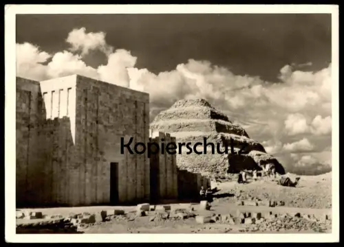 ÄLTERE POSTKARTE MEMPHIS AND SAKKARA PYRAMID OF KING ZOSE TEMPLE AREA EGYPT