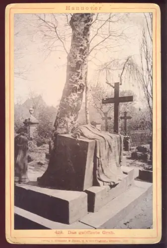 ALTES KABINETTFOTO HANNOVER GEÖFFNETES GRAB CAB CDV Cabinet Photo Fotoplatte Daguerrographie Römmler & Jonas Dresden