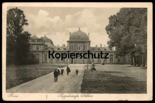 ALTE POSTKARTE BONN POPPELSDORFER SCHLOSS SPAZIERGÄNGER Ansichtskarte