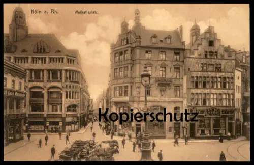 ALTE POSTKARTE KÖLN WALLFRAFFSPLATZ REKLAME LANZ MANNHEIM Ansichtskarte AK cpa postcard
