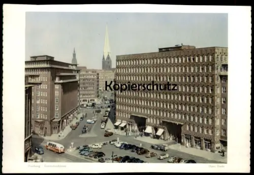 ÄLTERES FOTO HAMBURG HANS HARTZ KONTORHOCHHÄUSER 19,5 cm x 13,7 cm Bild photo