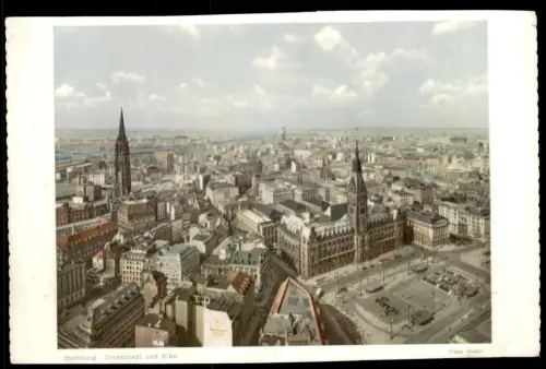 ÄLTERES FOTO HAMBURG HANS HARTZ INNENSTADT UND ELBE 19,5 cm x 13,7 cm Bild photo
