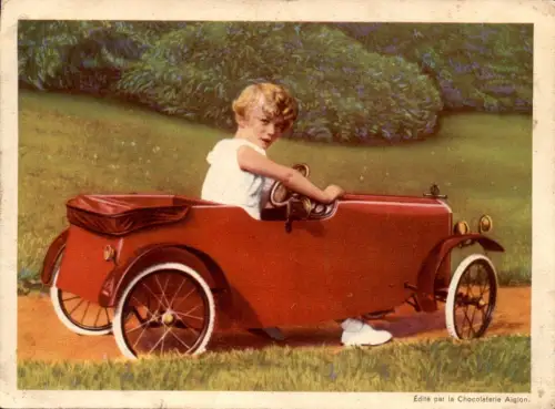 ALTES FOTO ALBERT DE LIÉGE EN AUTO DANS LE PARC DE LAEKEN BELGIQUE CHOCOLAT L'AIGLON 19 cm x 14 cm photo