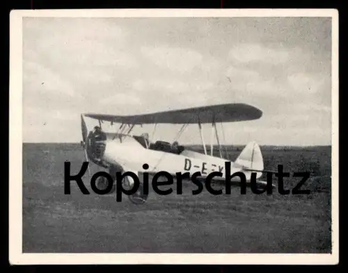 ALTES SAMMELBILD VORTELLA-BILD FLUGZEUG FOCKE-WULF Fw 44 STIEGLITZ BJ 1936 VORTMEYER PREUSSISCH-OLDENDORF Foto photo