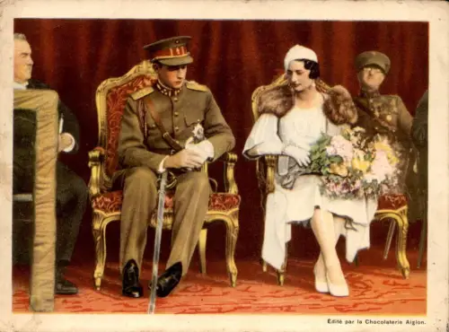 ALTES FOTO ROI LÉOPOLD ET LA PRINCESSE ASTRID AU CONCOURS HIPPIQUE SPA 1933 CHOCOLAT L'AIGLON 19cm x 14 cm photo König