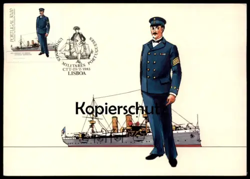 ÄLTERE POSTKARTE PORTUGAL MAXIMUMKARTE BPC-30 UNIFORMES MILITARES PORTUGUESES A MARINHA LISBOA ADAMASTOR AK postcard